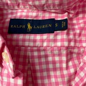 Polo by Ralph Lauren Pink and White Casual Button Down Shirt